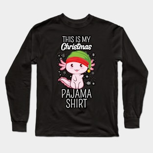 This Is My Christmas Axolotl Funny Xmas Mexican Walking Fish Long Sleeve T-Shirt